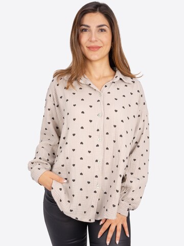 Chemisier 'Liya' Seasons of April en beige : devant