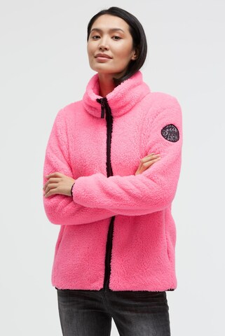 Soccx Fleece Jacket in Pink: front