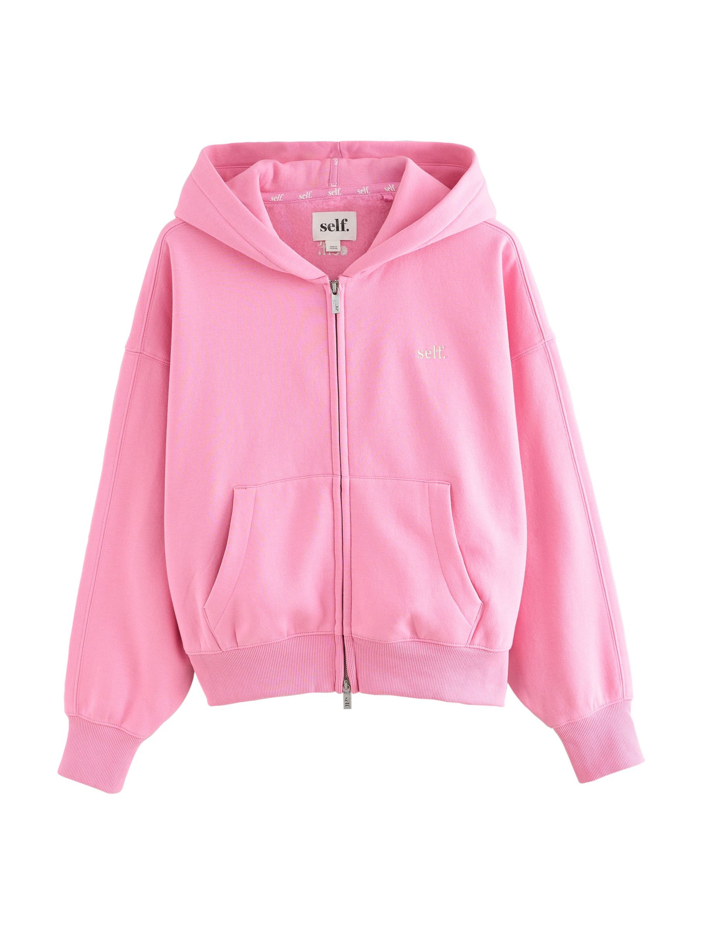 self. Tepláková bunda - Ružová: predná strana