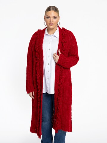 YOEK Strickjacke in Rot: Vorderseite