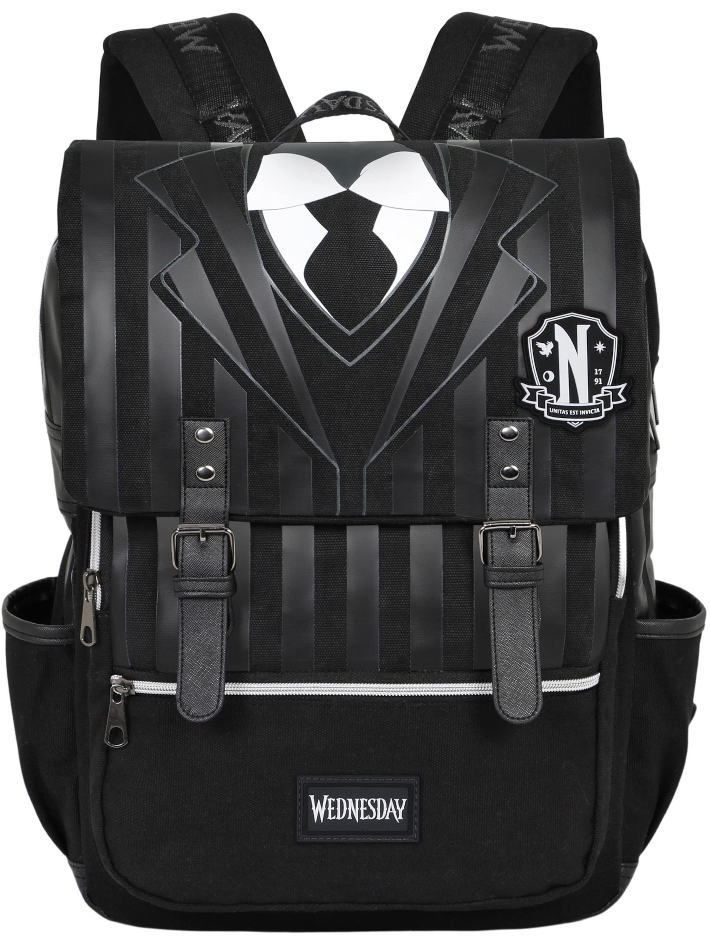 Wednesday Rucksack in Schwarz: Vorderseite
