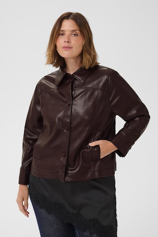KAFFE CURVE Between-season jacket 'Arensa' in Brown: front