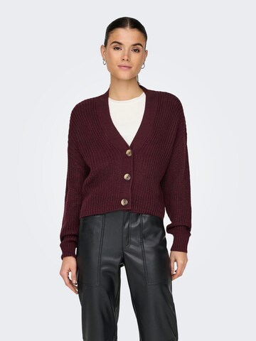 ONLY Gebreid vest 'CAROL' in Rood