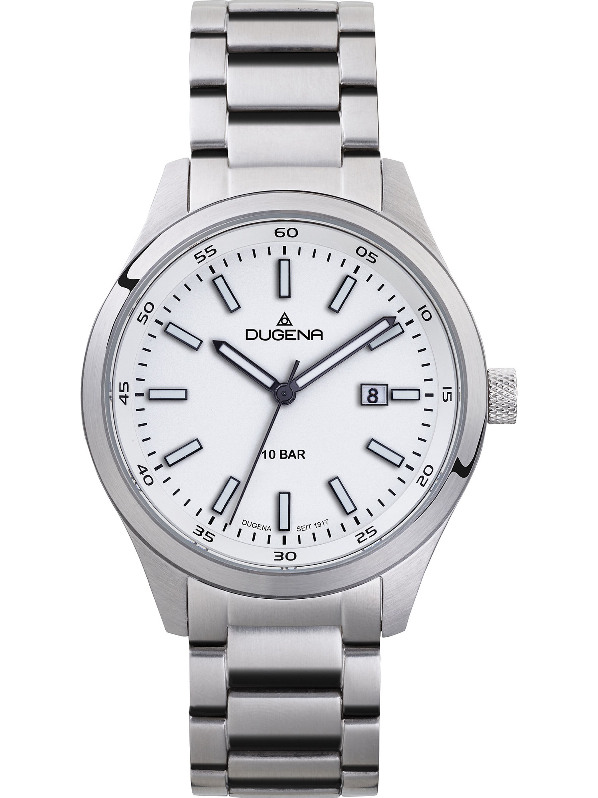 DUGENA Uhr in Silber: Vorderseite