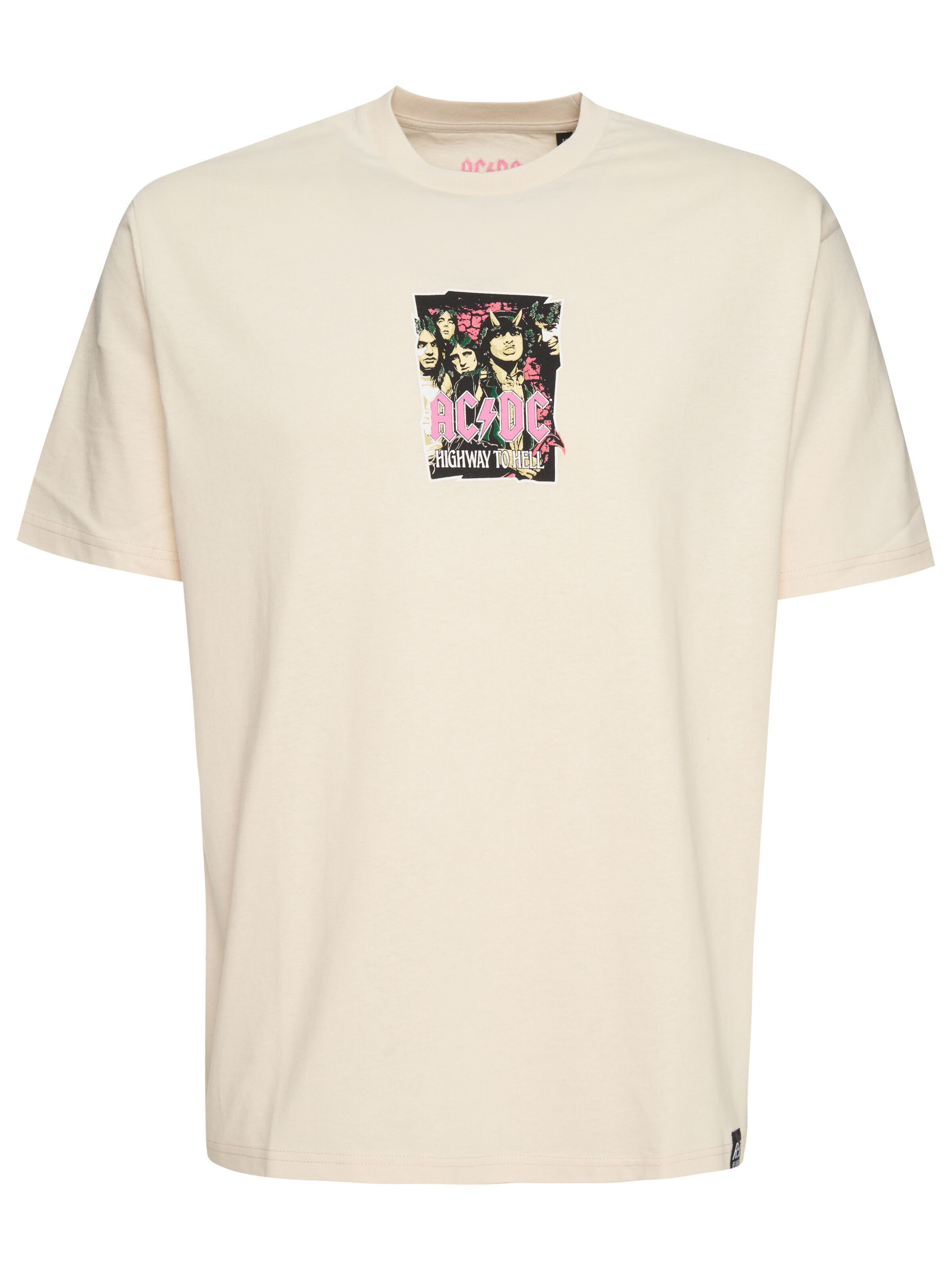 Recovered Shirt 'ACDC Highway To Hell' in Beige: front