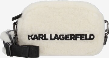 KARL LAGERFELD x CARA DELEVINGNE Crossbody Bag in White: front