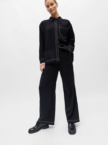 OBJECT Wide leg Broek in Zwart