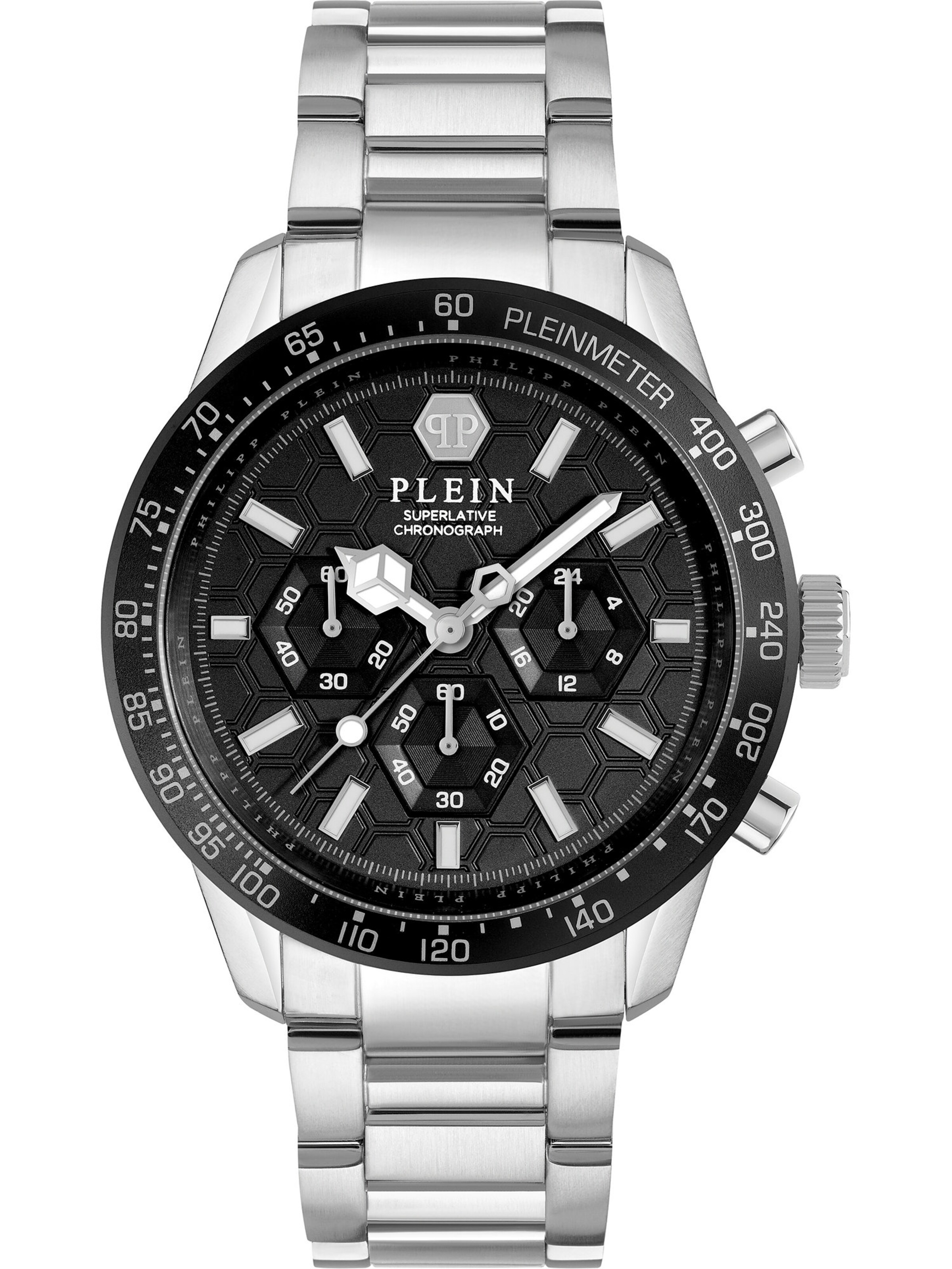 Philipp Plein Analogt ur i sølv: forside