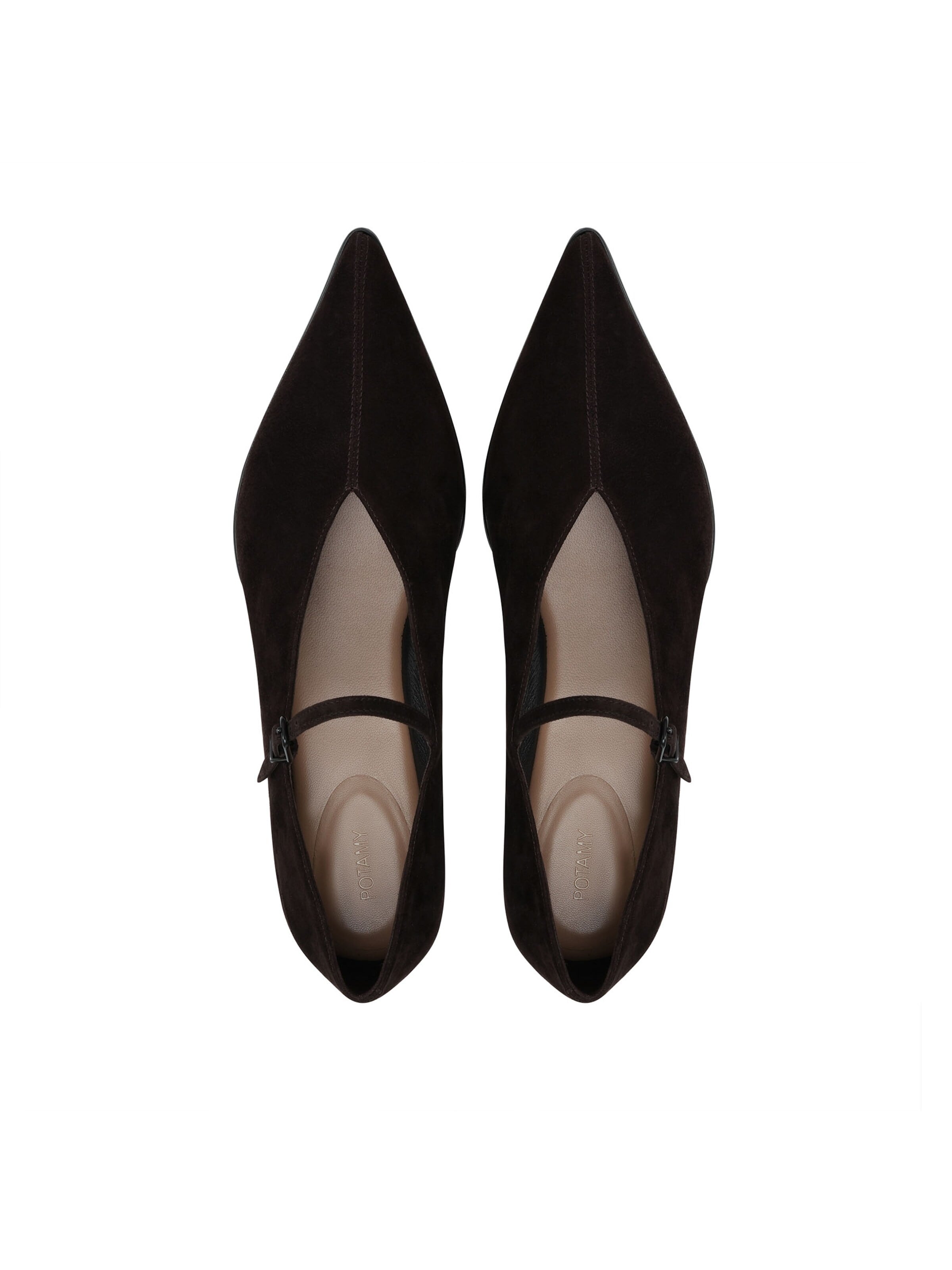 Potamy Ballet Flats with Strap in Brown