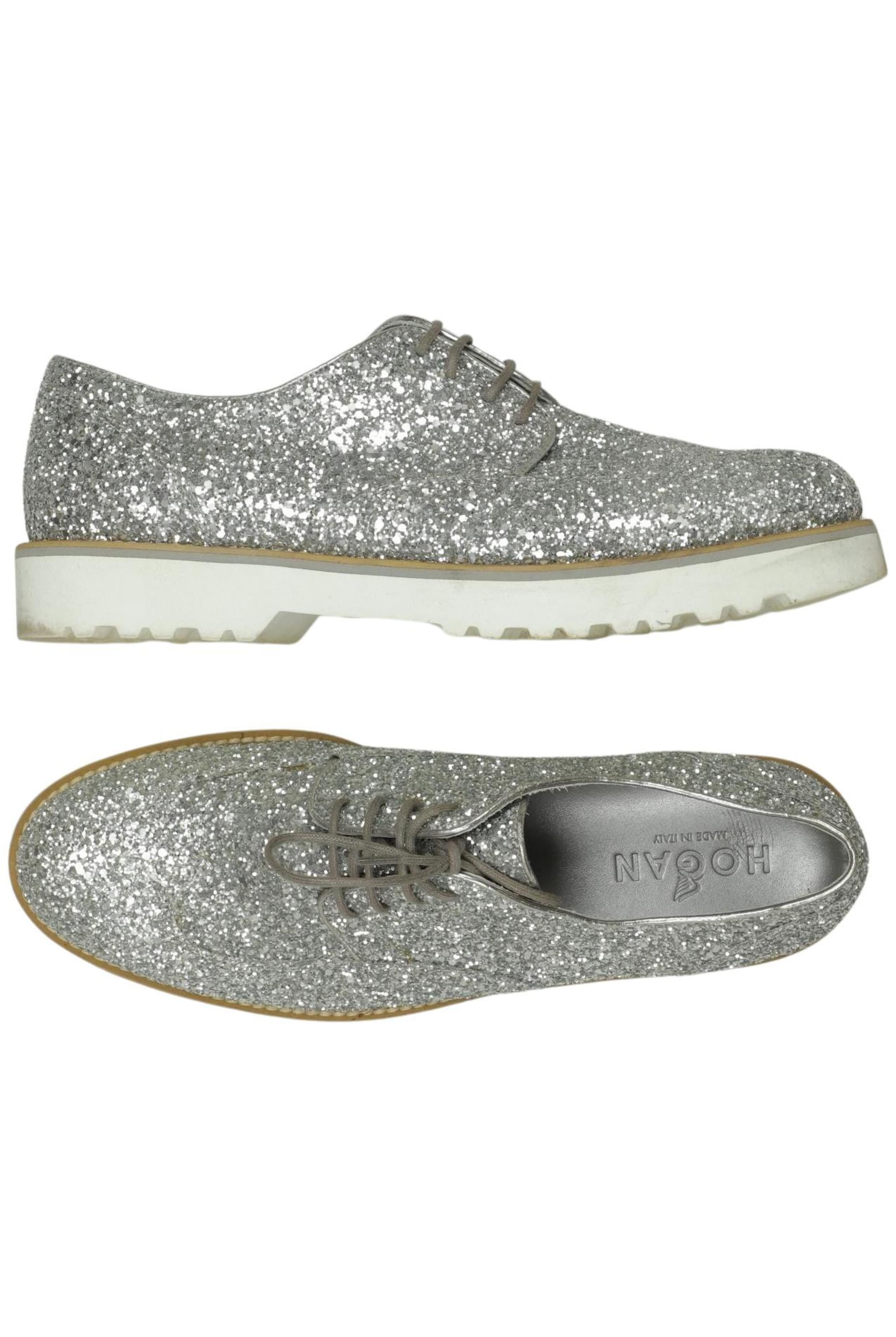 HOGAN Flats & Loafers in 38,5 in Silver: front
