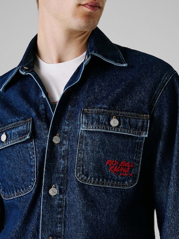 Red Bull Racing x Pepe Jeans Regular fit Button Up Shirt in Blue