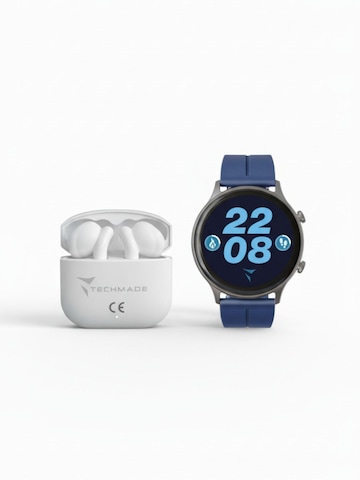Techmade Digital Watch 'Dynamic 2 Smartwatch - Bundle mit Kopfhörern' in Blue: front
