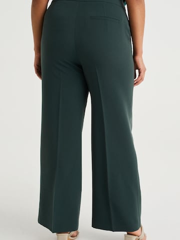 Wide Leg Pantalon à plis WE Fashion en vert