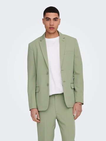 Coupe regular Veste de costume Only & Sons en vert : devant