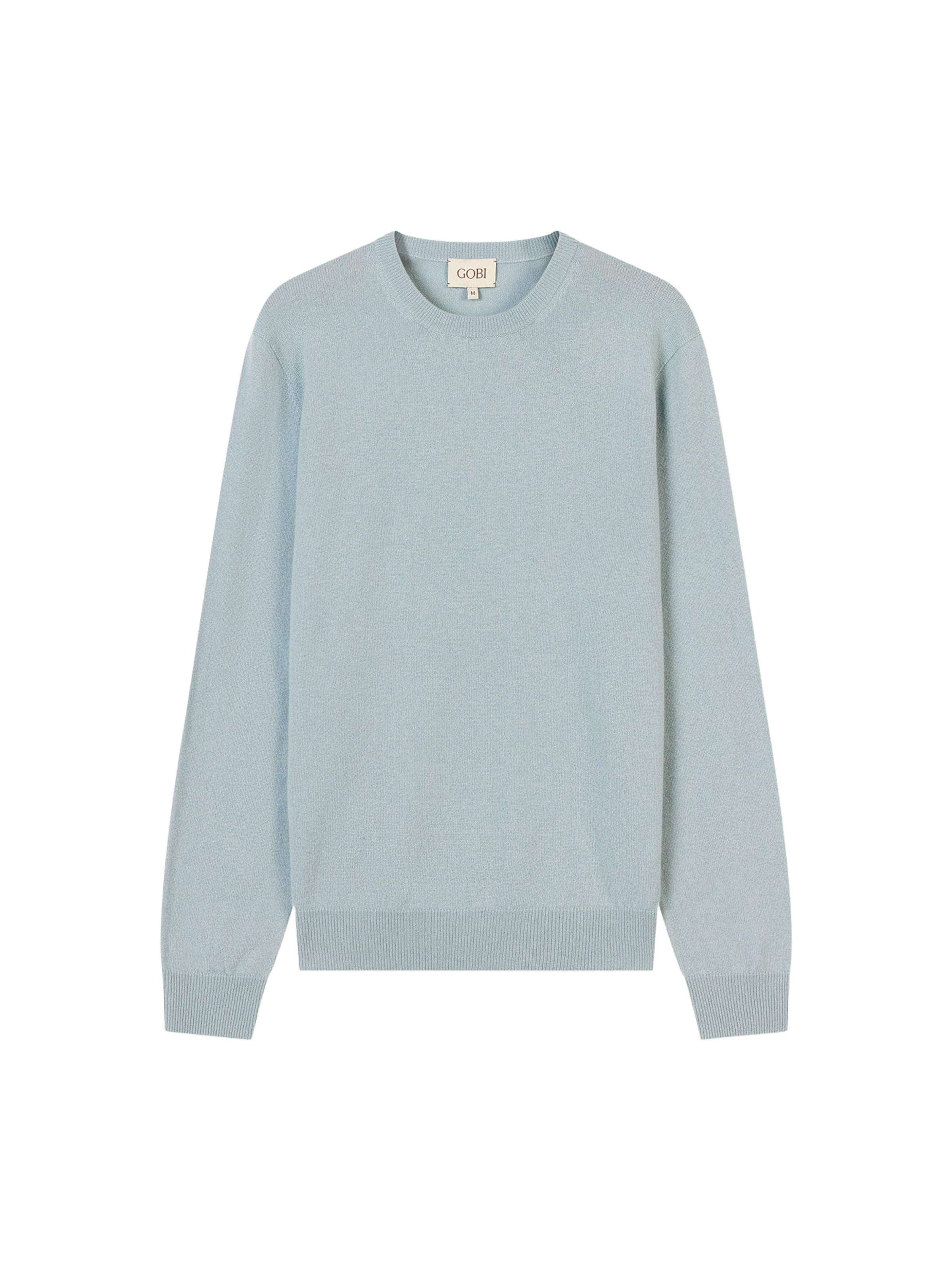 GOBI Cashmere Sweater 'Men's Essential Crewneck Cashmere Sweater' in Blue: front