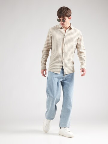 INDICODE JEANS Klasický střih Košile 'Dikson' – béžová