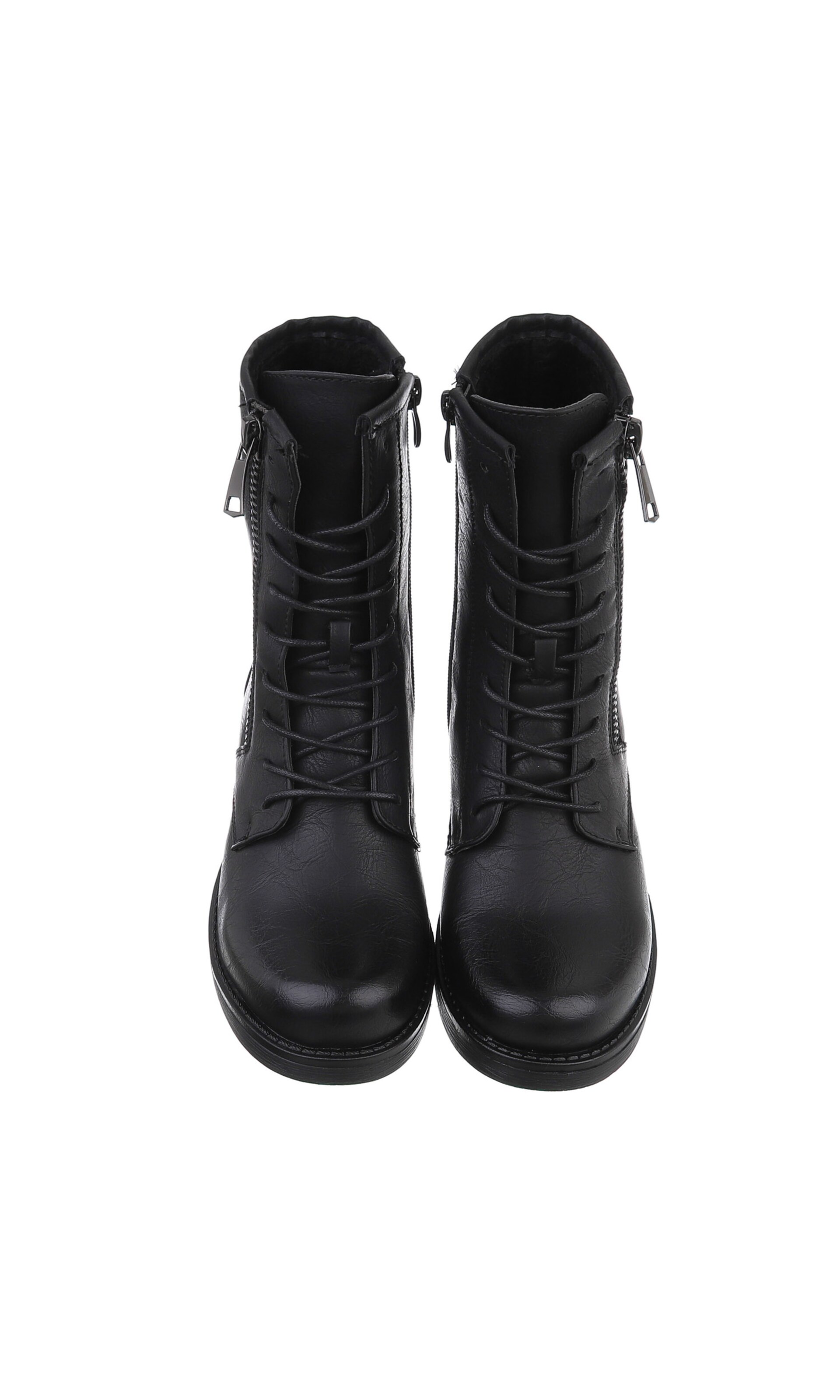 Ital-Design Schnürstiefelette in Schwarz