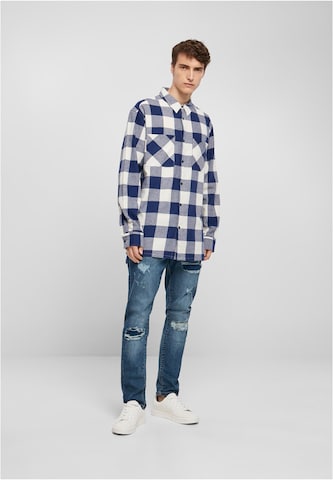 Urban Classics Regular fit Button Up Shirt in Blue