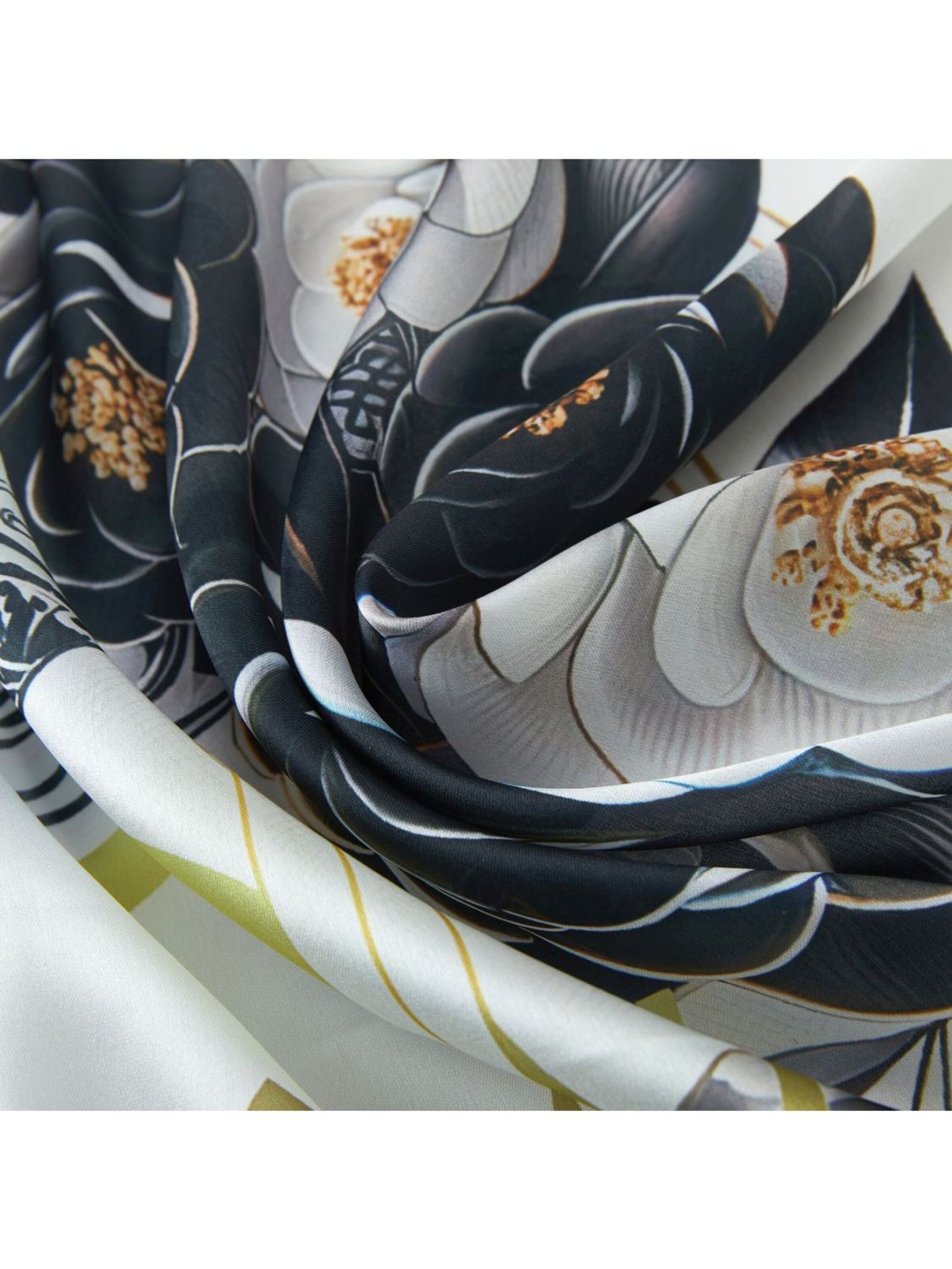 Sciarpa 'Black Roses Cléo' di alberto cabale in bianco