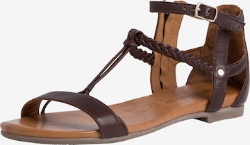 TAMARIS Sandal 'Kim' i brun: framsida