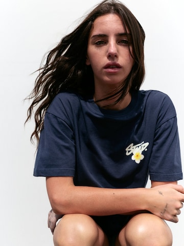 Pull&Bear Тениска в синьо
