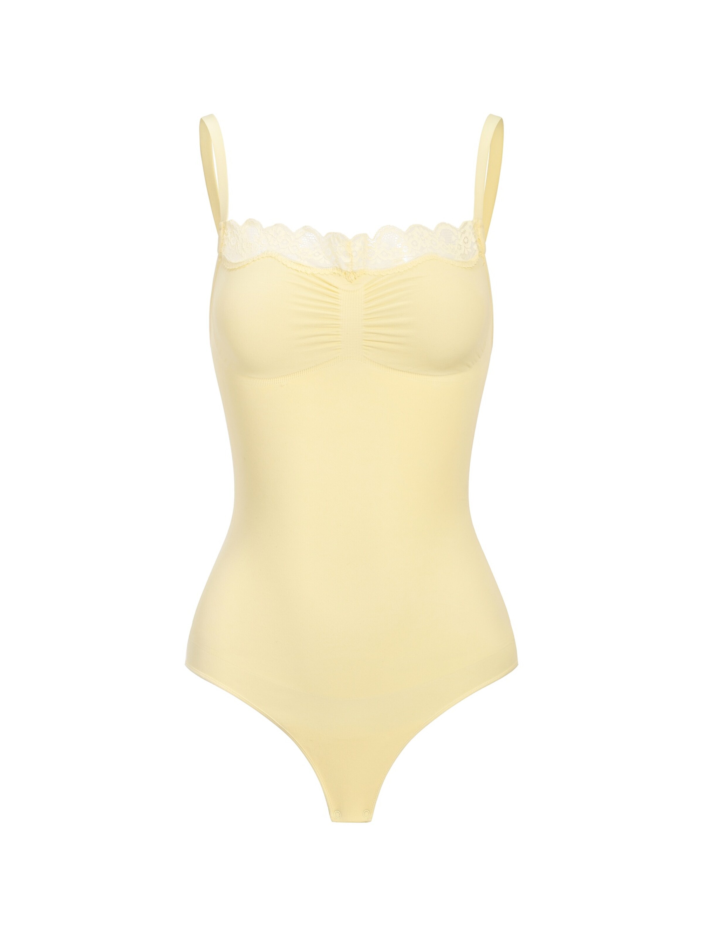 cfab Shapingbody 'Bodysuit Sculpting Shapewear mit Lace'‌‌‌‌‌‌‌‌ in Gelb: Vorderseite