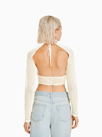 Pull-over Bershka en blanc