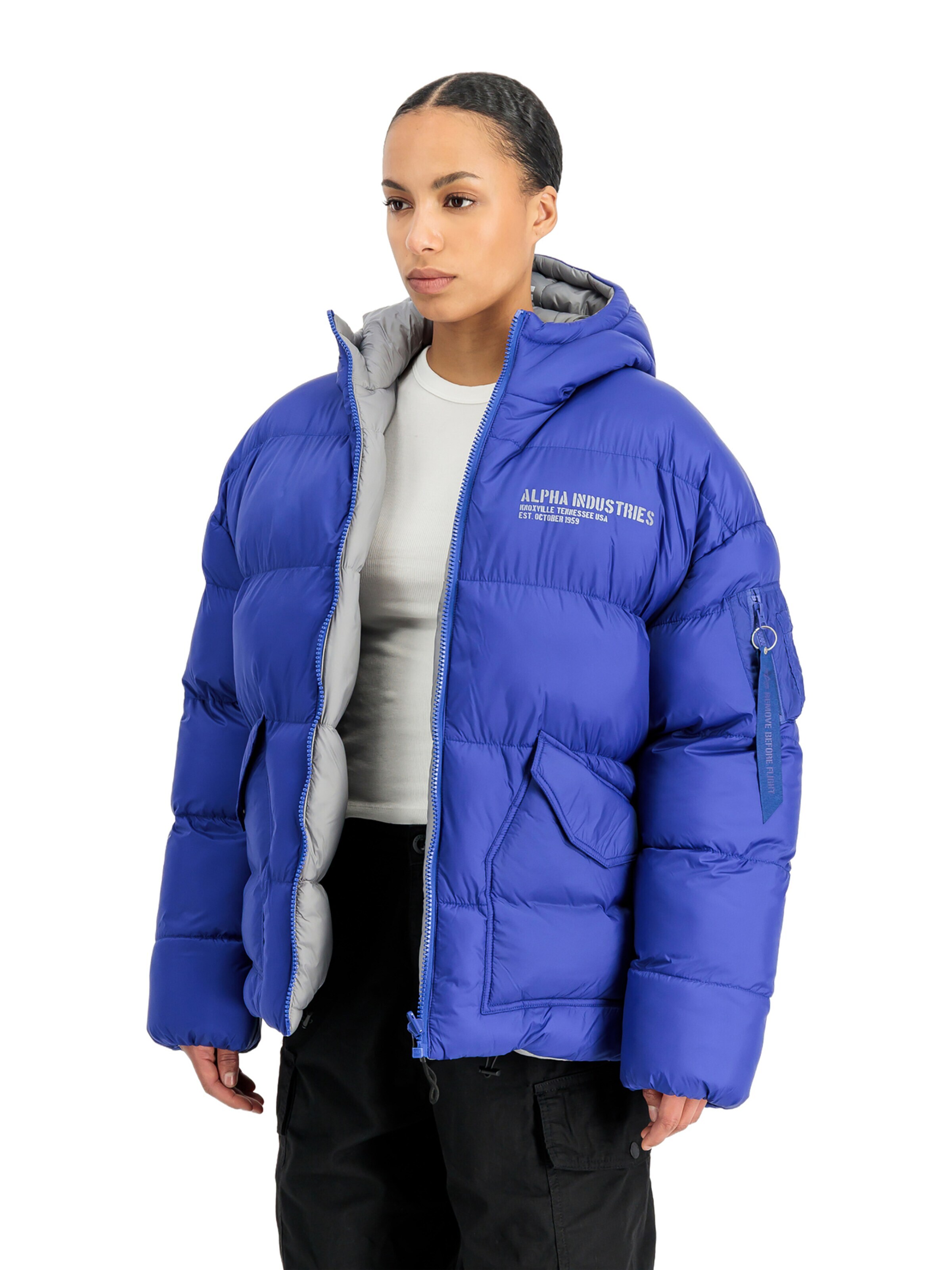 ALPHA INDUSTRIES Winter Jacket 'MA-1' in Blue