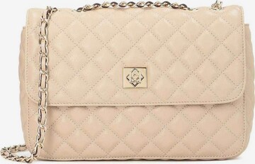 Borsa a spalla di Kazar in beige: frontale