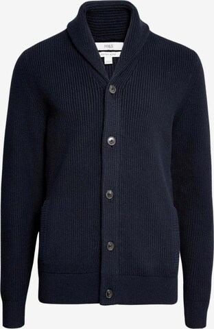 Marks & Spencer Gebreid vest in Blauw: voorkant