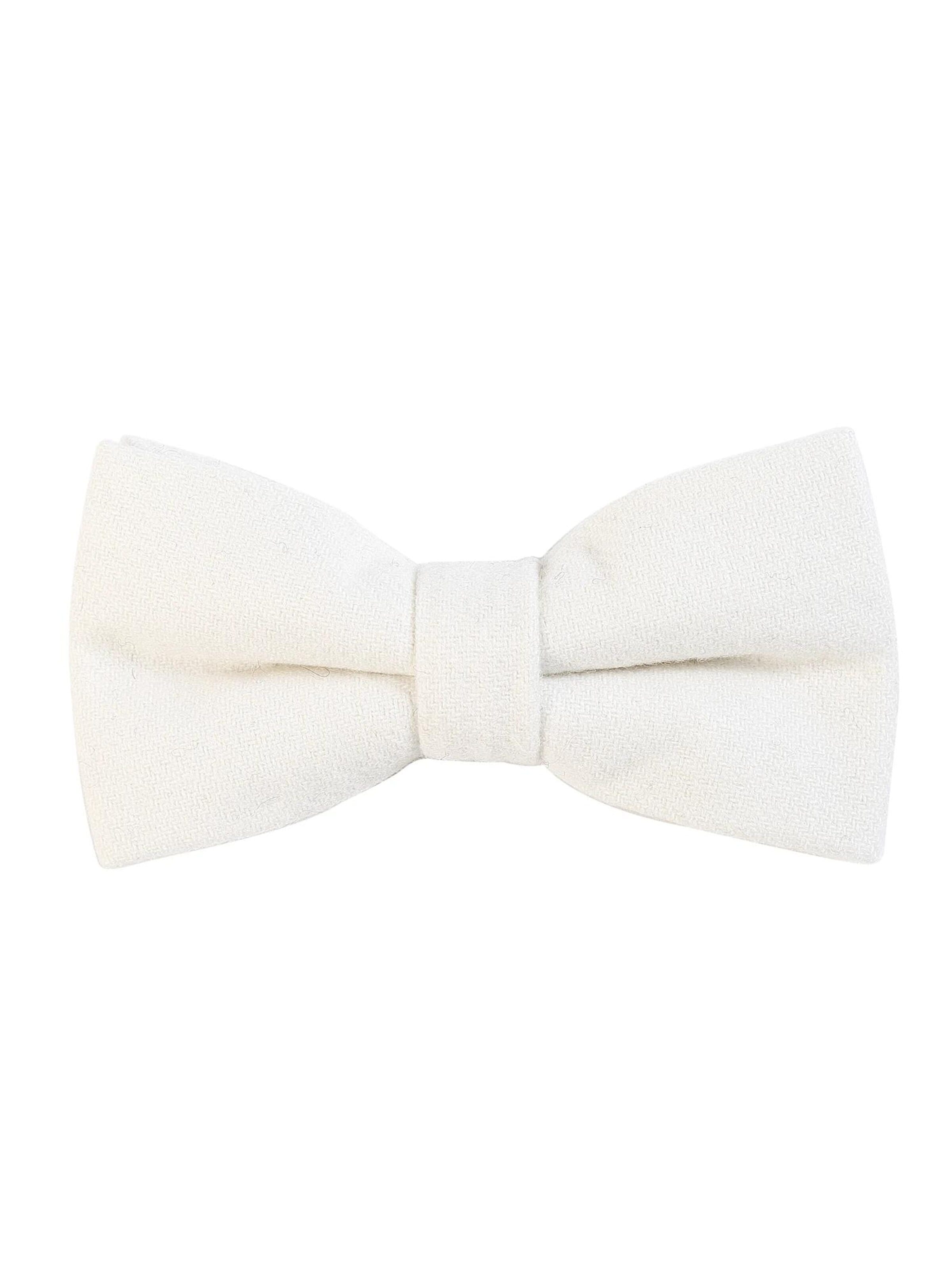 DonDon Bow Tie 'DonDon Herren Jeans Fliege Schleife gebunden 100% Baumwolle dunkelblau' in One size in White, Item view