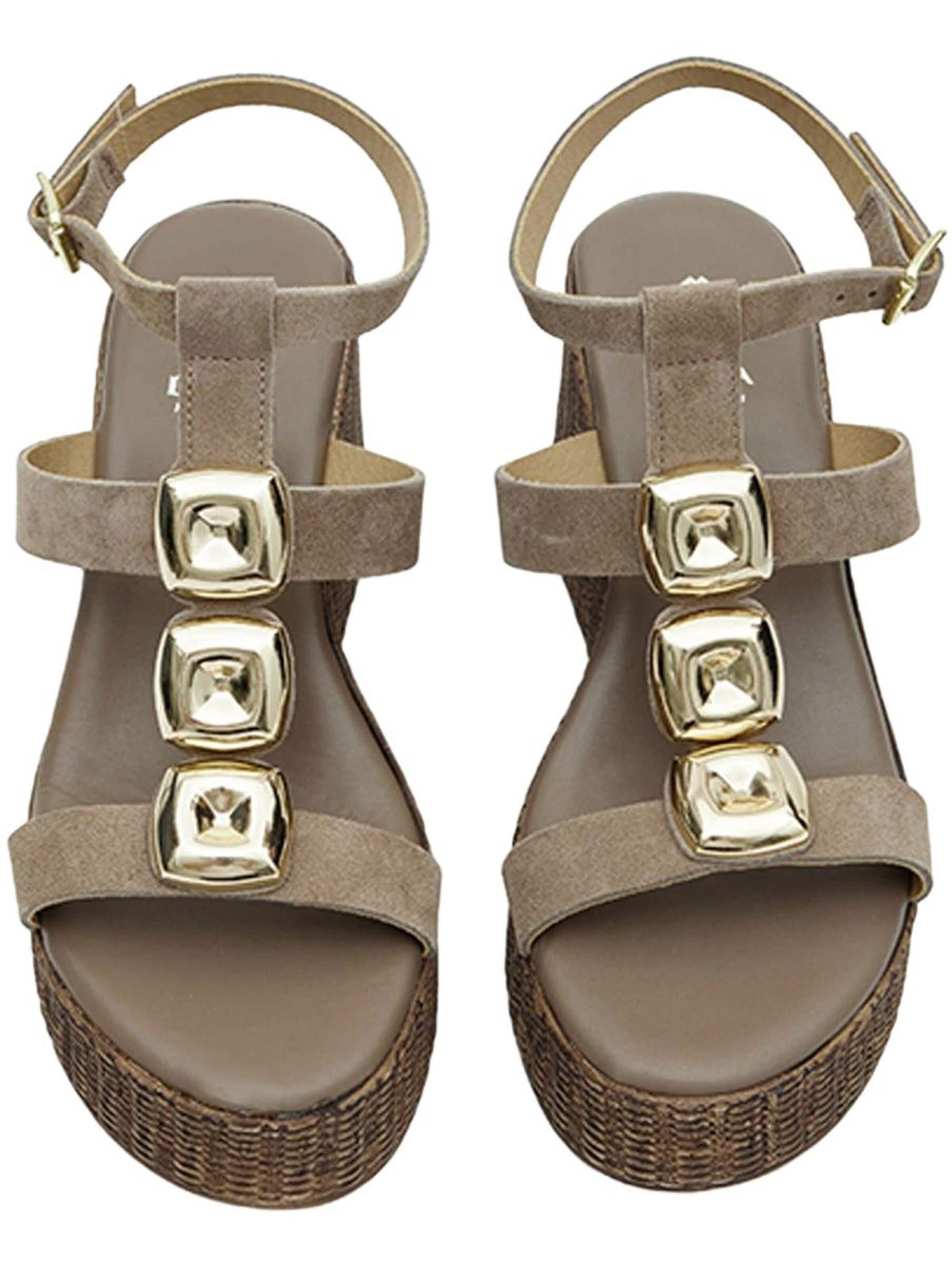 Desa Strap sandal 'Keilsandalen' in Beige