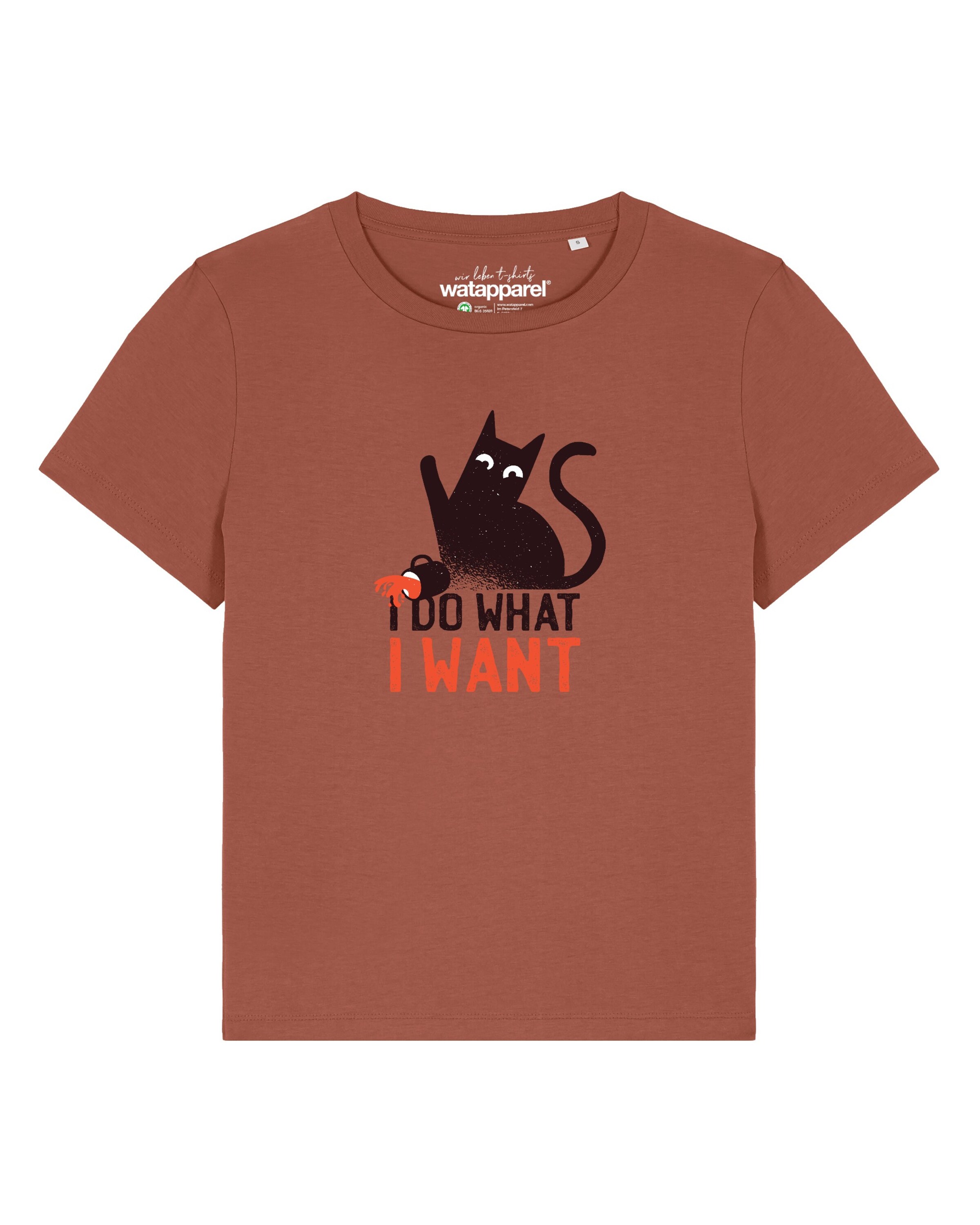 Watapparel Shirt 'Cat' in Rood: voorkant