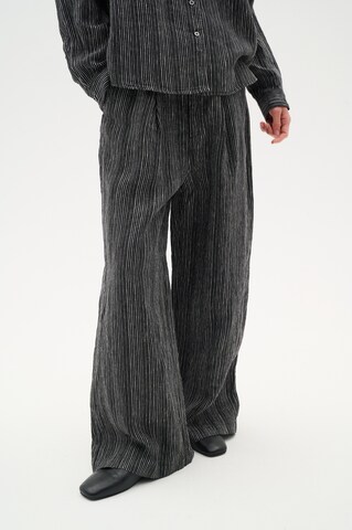 InWear Wide Leg Hose 'Solina' in Schwarz: Vorderseite