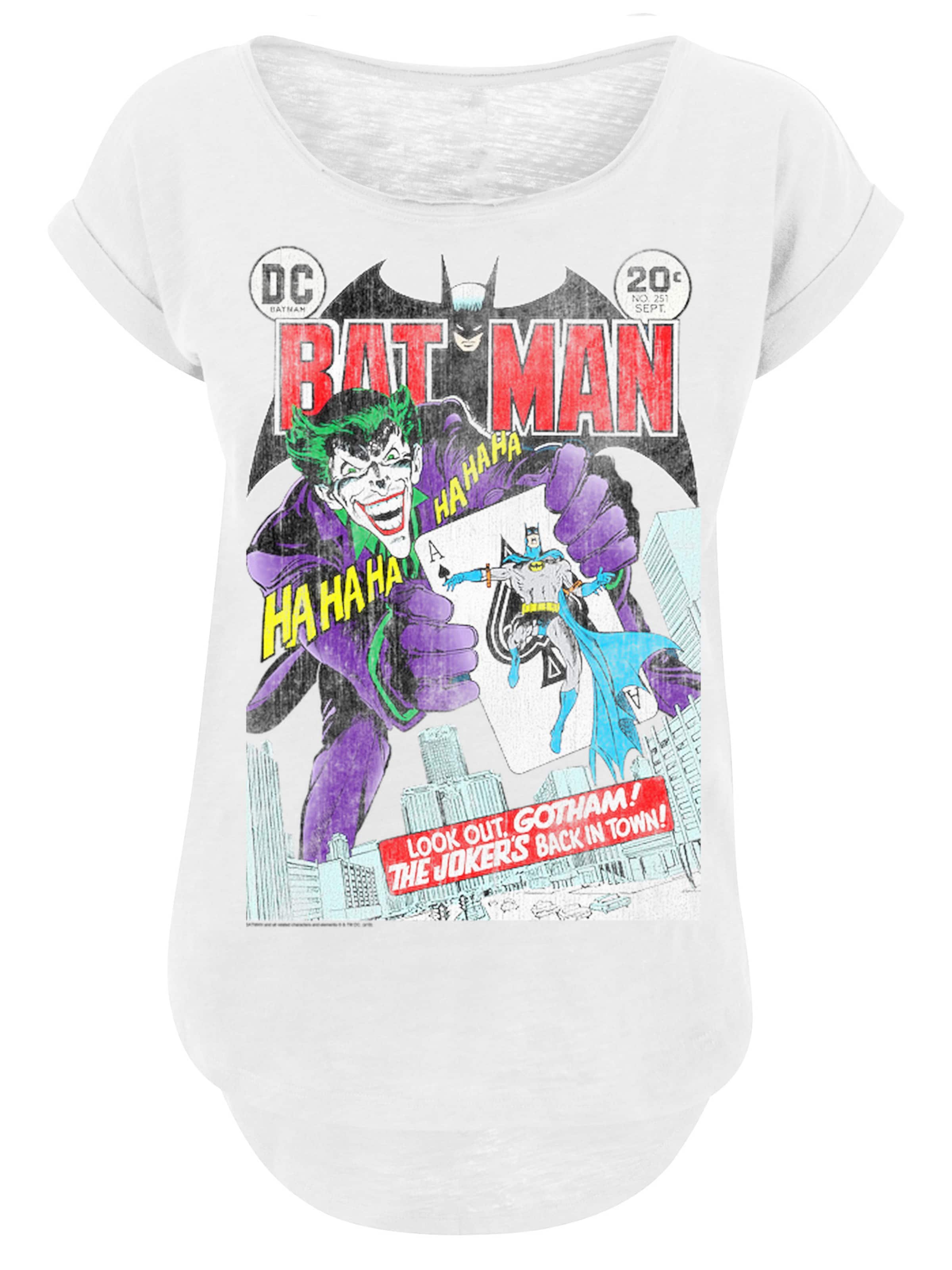 Maglietta 'Batman Joker Playing Card Cover' di F4NT4STIC in bianco: frontale