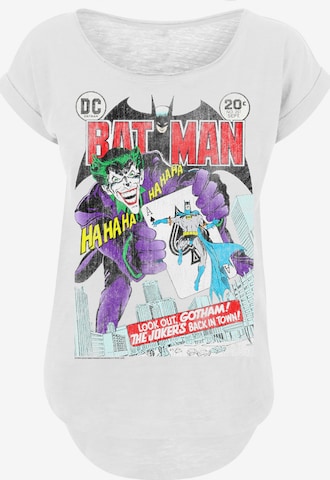 T-shirt 'Batman Joker Playing Card Cover' F4NT4STIC en blanc : devant