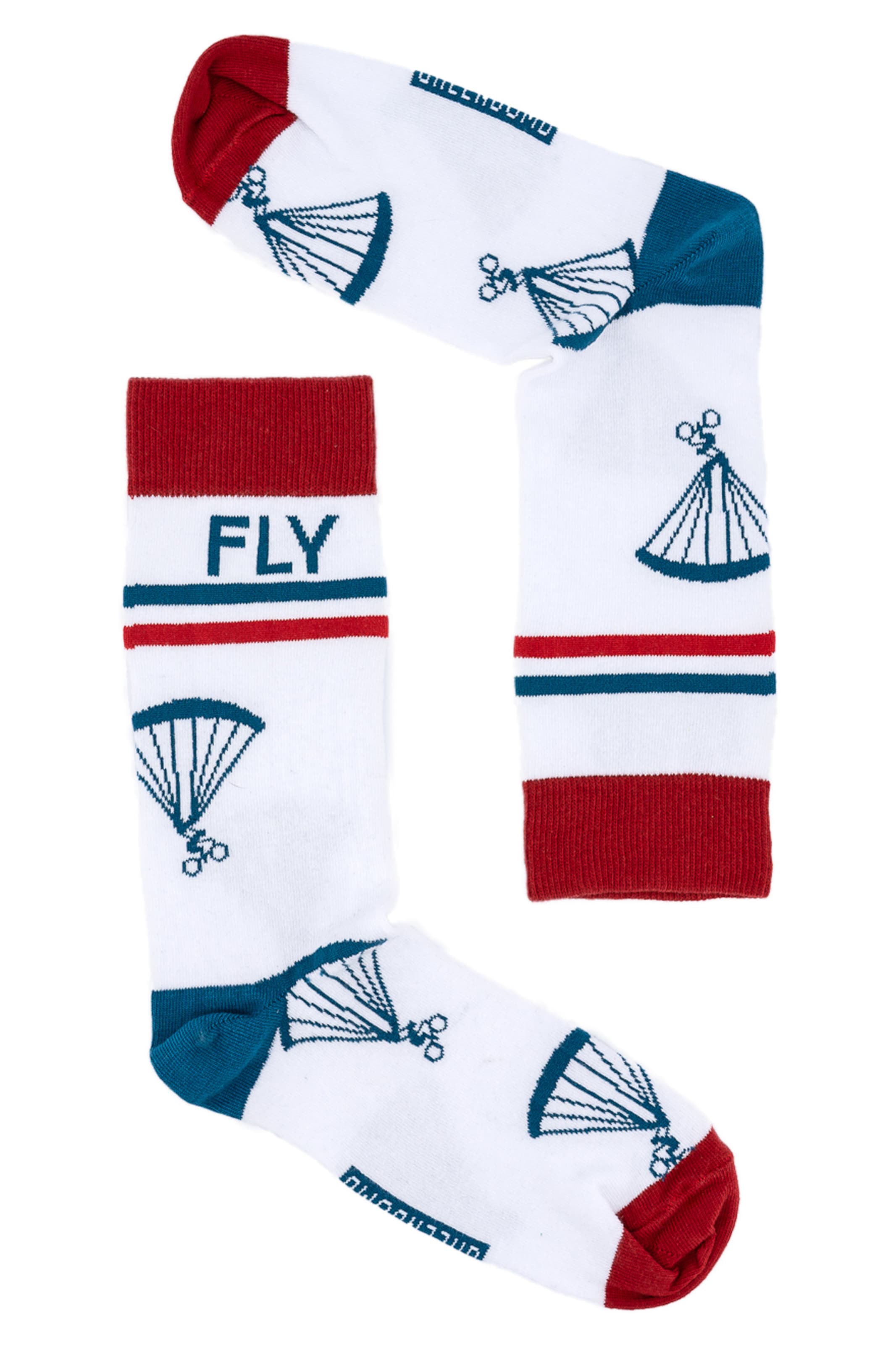 GREENBOMB Sokken 'Bike Fly High' in Wit: voorkant