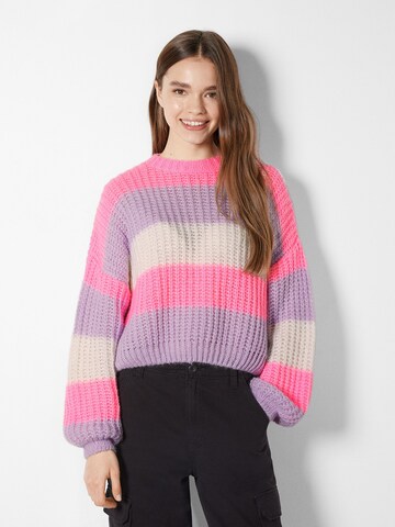 Bershka Sweater in Purple: front