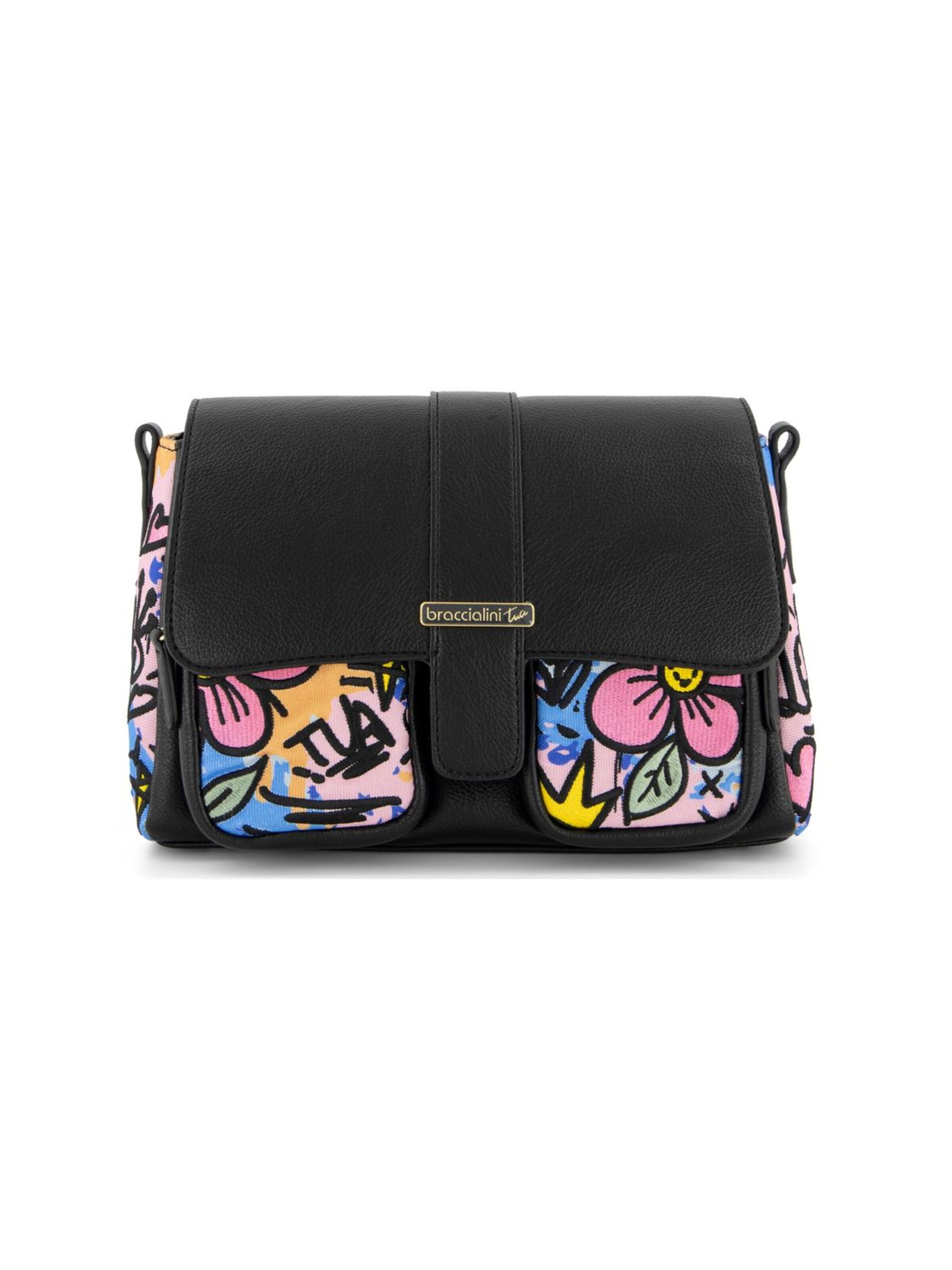 Borsa a spalla 'Queen' di Braccialini in colori misti: frontale