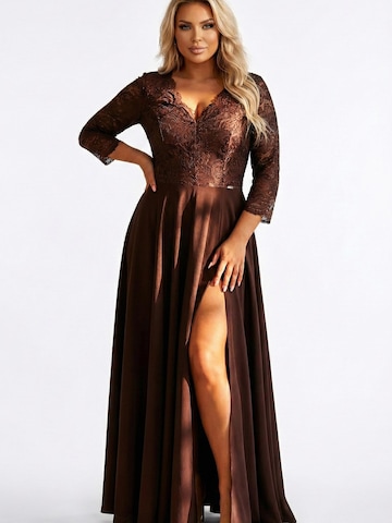 Numoco Abendkleid 'Maxikleid Amber'‌‌‌‌ in Braun