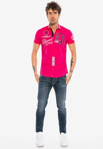 Redbridge Slim Fit Hemd 'Fort Wayne' in Pink