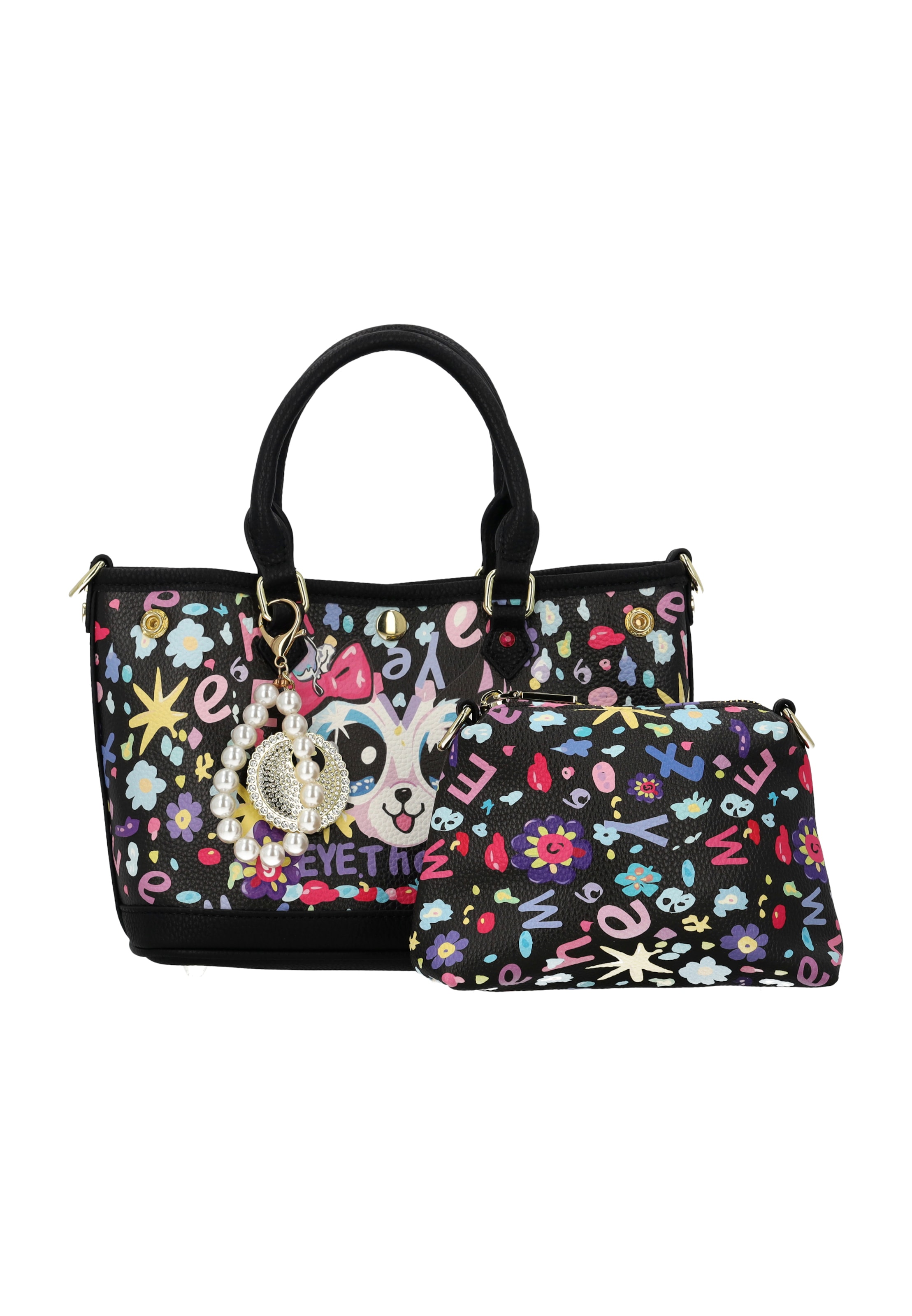 MYMO - Bolso de hombro 'POP EYETHEME' en negro: frente