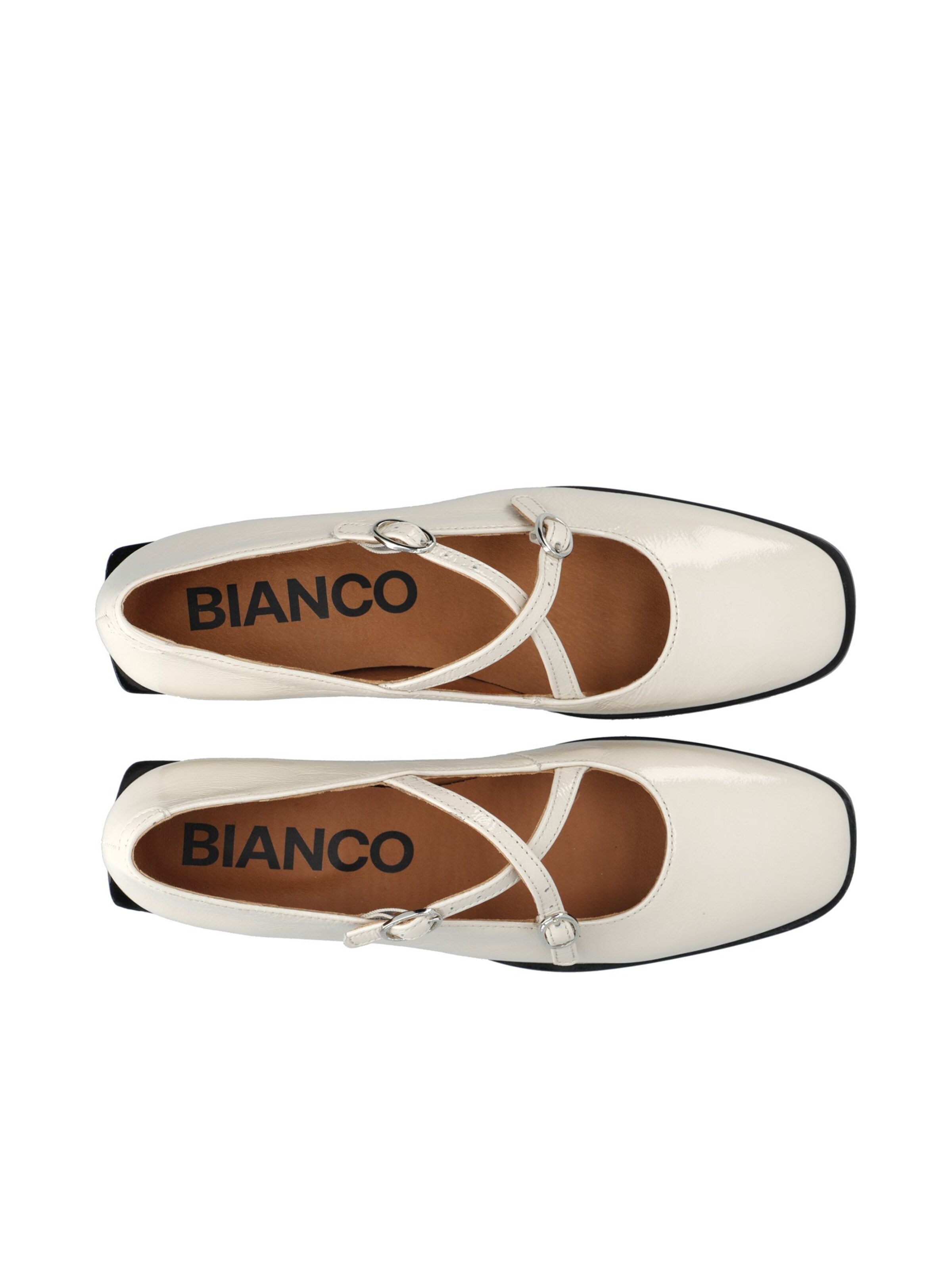 Bianco Strap ballerina in White