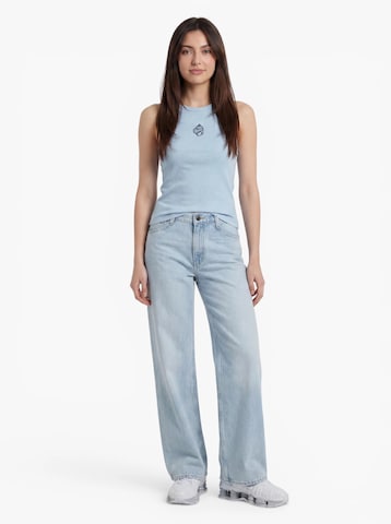PIECES Top 'PCMAY' in Blue