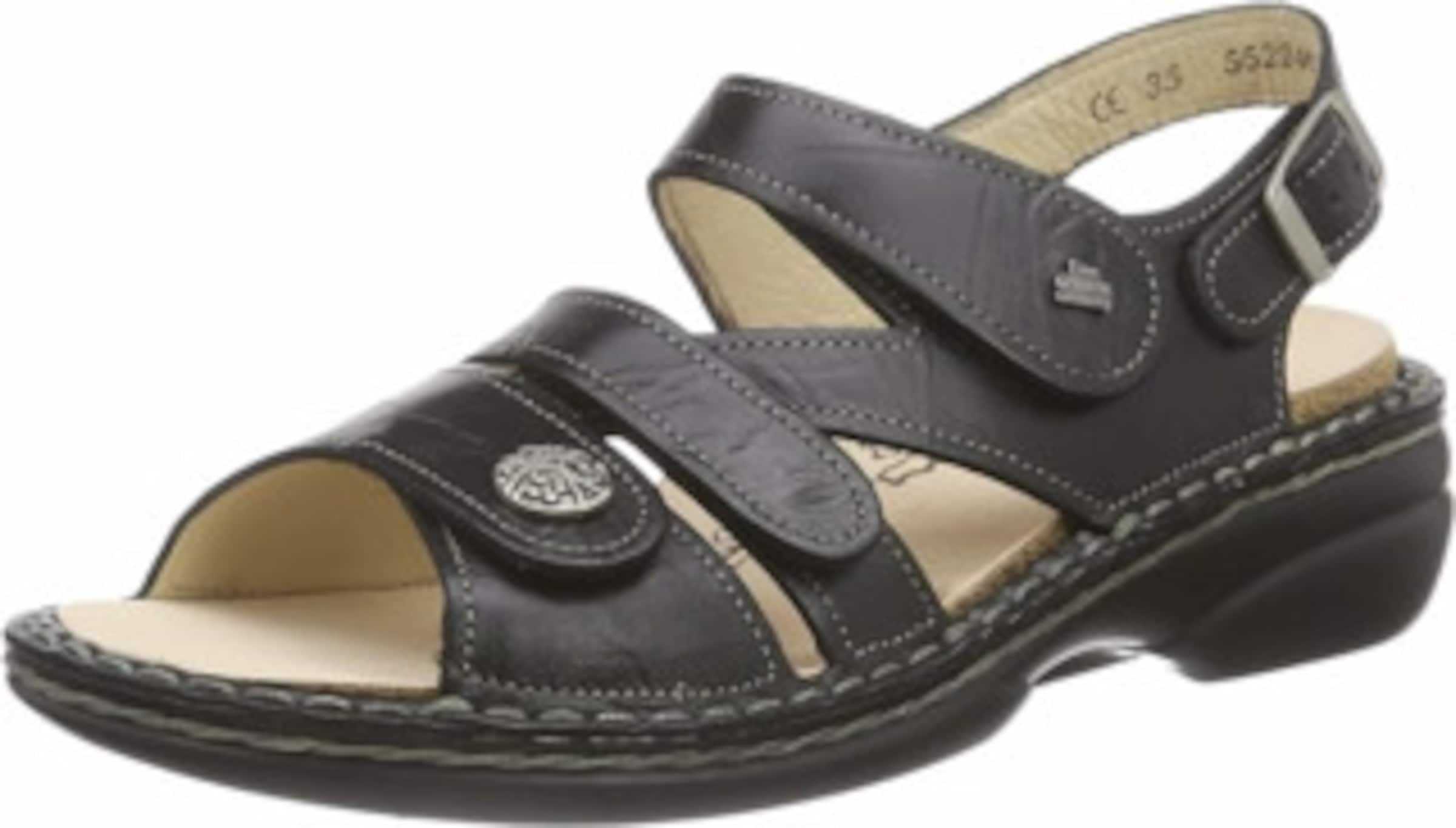 Finn Comfort Sandalen in Zwart: voorkant