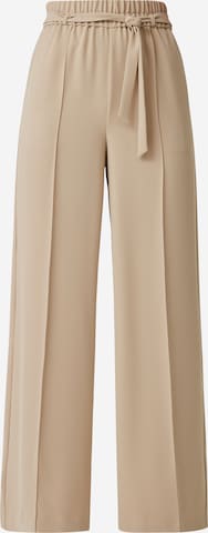 COMMA Wide leg Trousers with creases in Beige: front