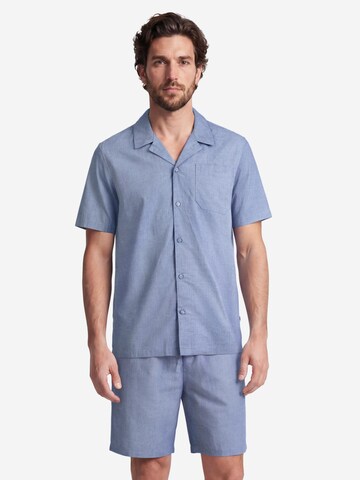 SEIDENSTICKER Pyjama kort 'Classic Fil a Fil' in Blauw
