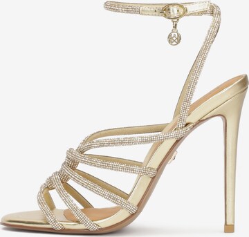 Kazar Strap Sandals in Gold: front