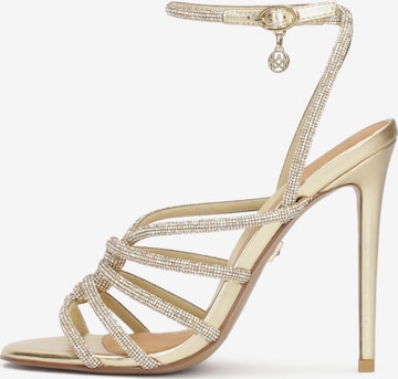 Kazar Strap Sandals in Gold: front