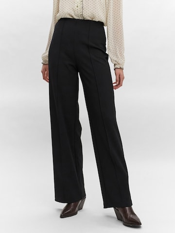 VERO MODA Wide leg Pressveckad byxa 'Becky' i svart: framsida